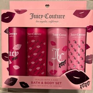 Juicy Couture Pink Bath & Body Set sealed with a kiss NWT